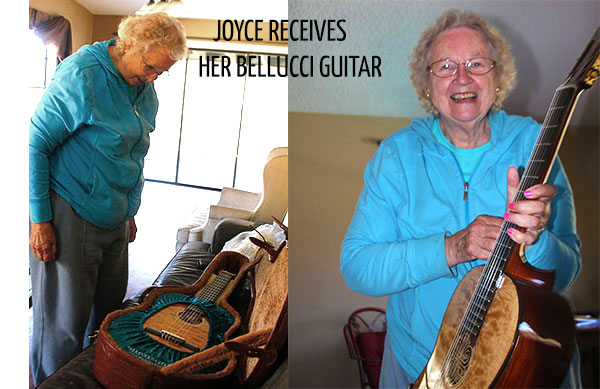 Joyce Receives her New Bellucci Guitar
