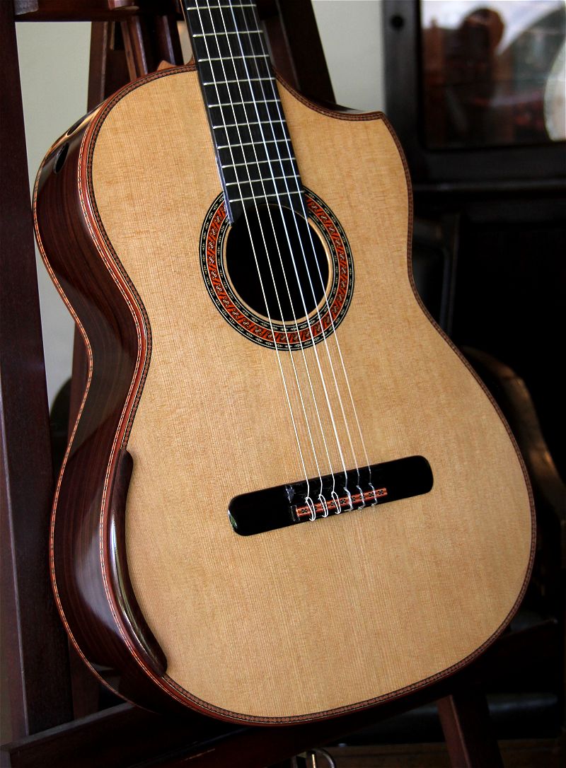 120 year air dried Brazilian Rosewood B&S, Bellucci/Hauser braced Cedar top Concert guitar