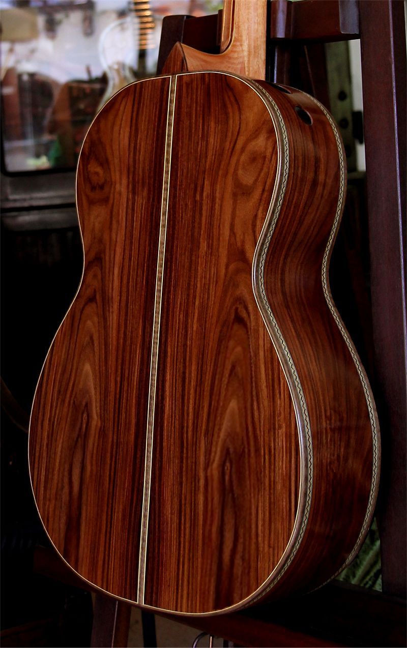 120 year air dried Brazilian Rosewood B&S, Hauser braced Alpine Spruce top Concert guitar