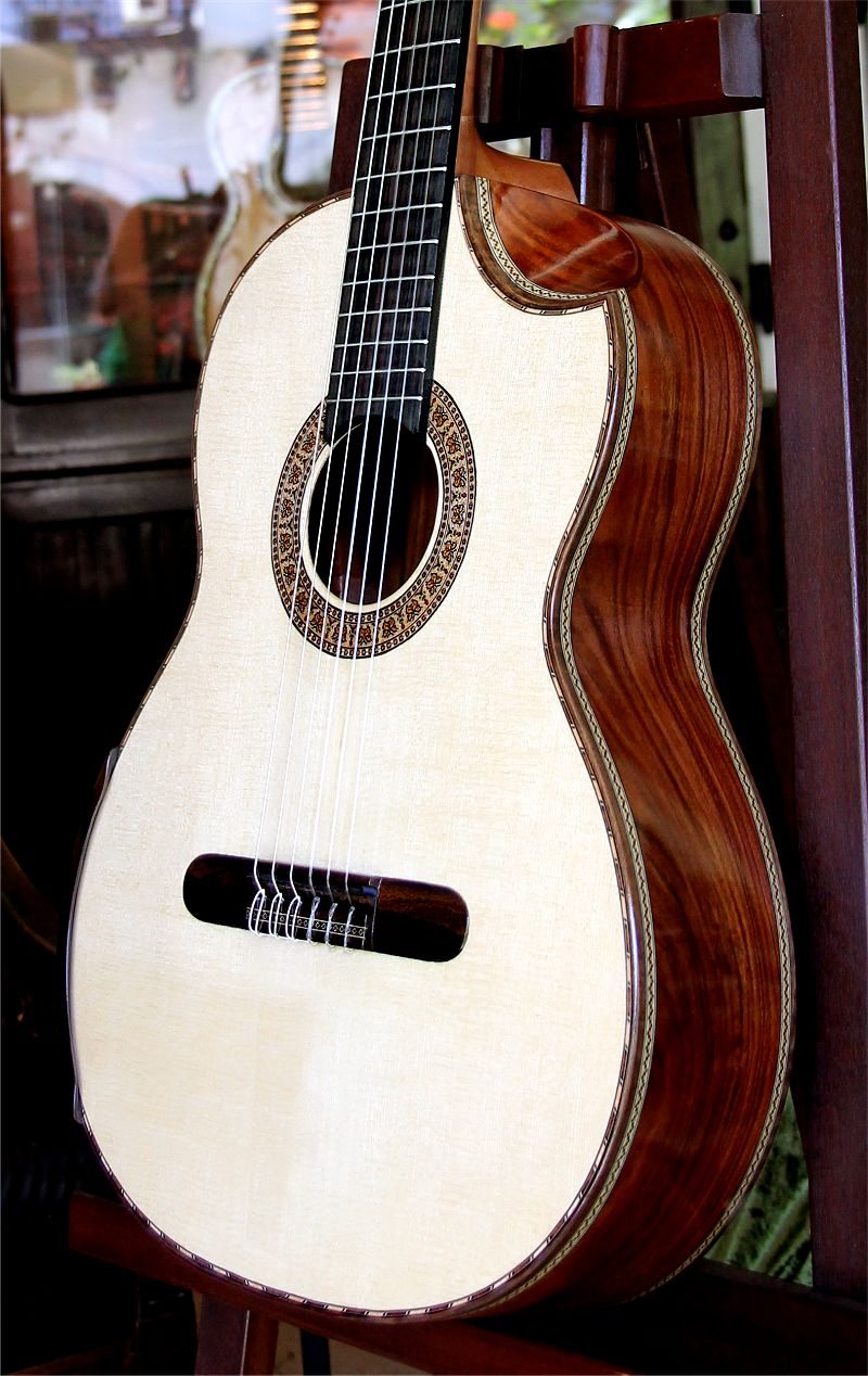 120 year air dried Brazilian Rosewood B&S, Hauser braced Alpine Spruce top Concert guitar