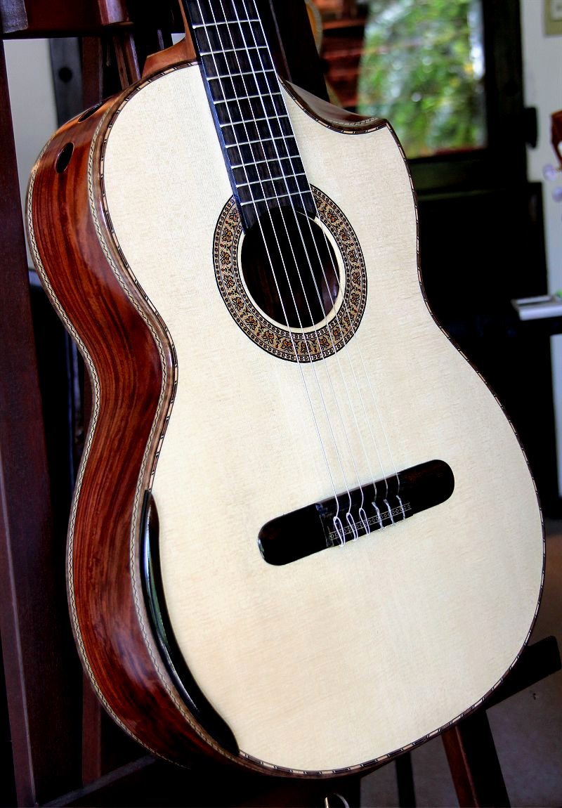120 year air dried Brazilian Rosewood B&S, Hauser braced Alpine Spruce top Concert guitar