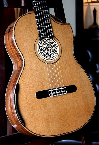120 year air dried Brazilian Rosewood B&S, Bellucci/Hauser braced Cedar top Concert Guitar