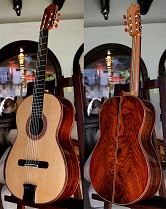 Cocobolo B&S, Hauser braced Cedar top Concert guitar