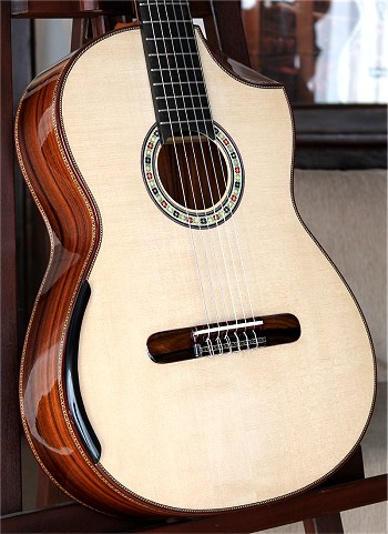 Brazilian Rosewood B&S, Hauser braced Alpine spruce top Concert guitar