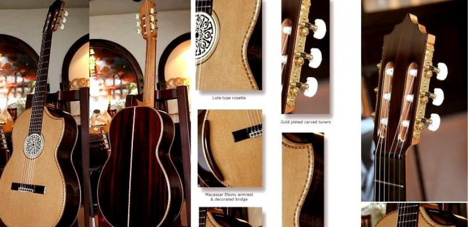 Brazilian Rosewood B&S, Cedar Top Da Vinci   Concert Classical Guitar