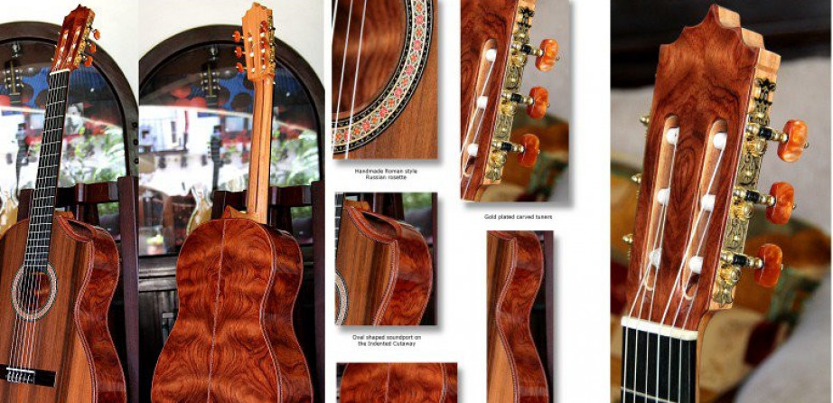 African Bubinga B&S, Sinker Redwood Top, Redhair Concert Classical Guitar