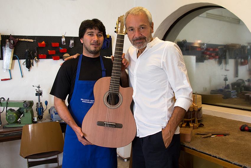 Renato Bellucci with one of his Master luthiers Rey