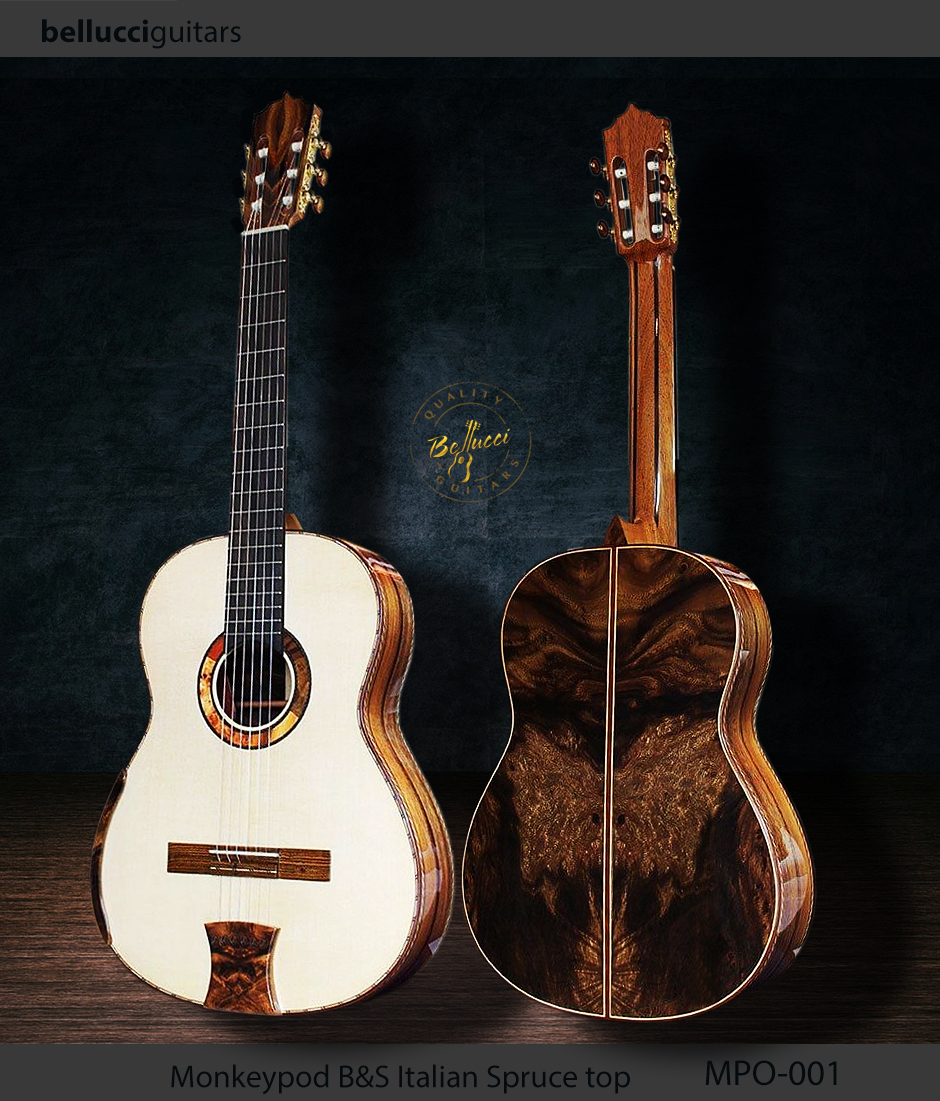 Monkeypod B&S Guitar, Bellucci Guitars