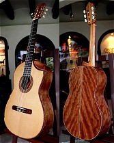 Highly figured African Rosewood B&S, Hauser braced Cedar top Concert guitar