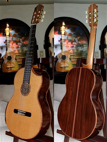 Brazilian Rosewood B&S, Bellucci/Hauser braced Cedar top Concert guitar