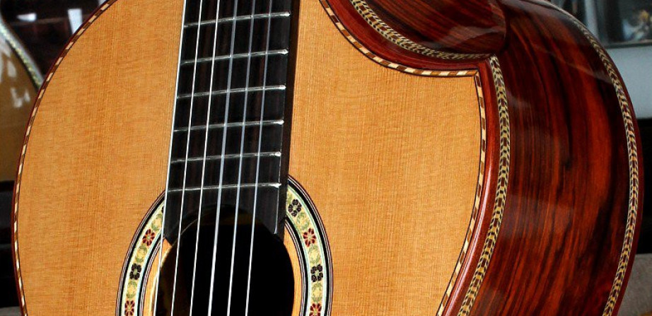 Cocobolo B&S, Cedar Top, Indented Cutaway Concert Classical Guitar