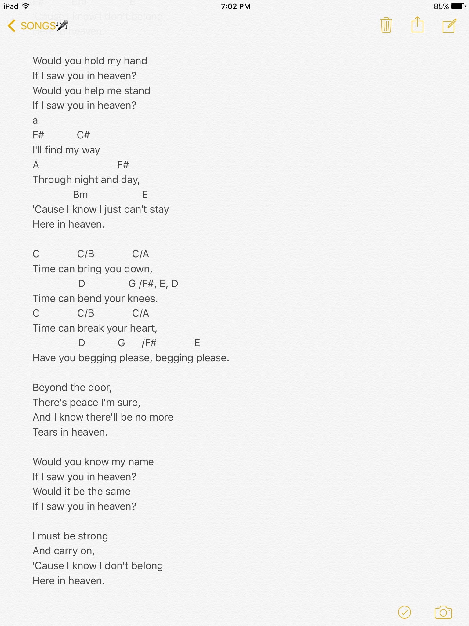 Eric Clapton – Tears in Heaven Lyrics