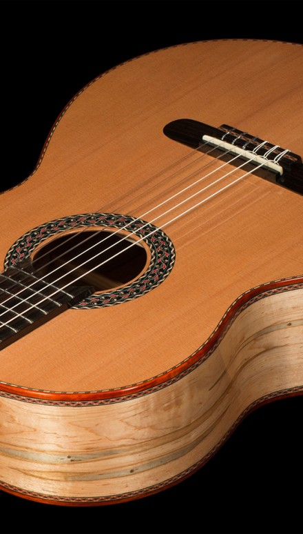 Ambrosia Maple B&S, Cedar top Concert Classical Guitar