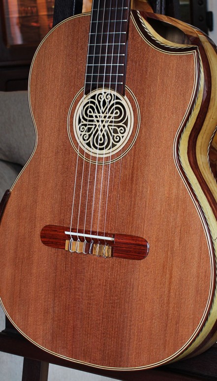 Spalted Tamarind B&S Sinker Redwood Top Concert Classical Guitar