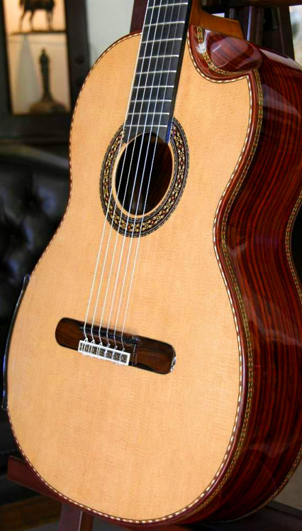 Cocobolo B&S, Cedar top Indented Cutaway Concert Classical Guitar
