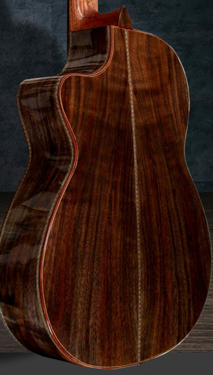 African Walnut B&S Curly Sinker Redwood Top Concert Classical Guitar