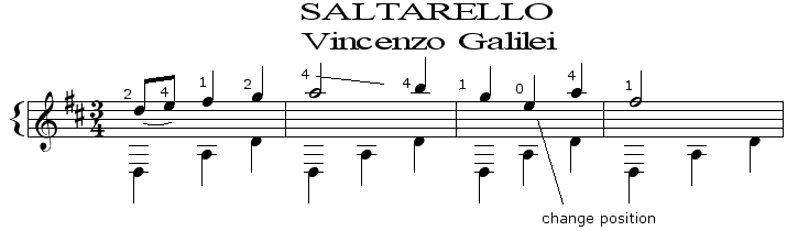 Galilei Vincenzo Saltarello Staff and Video 1