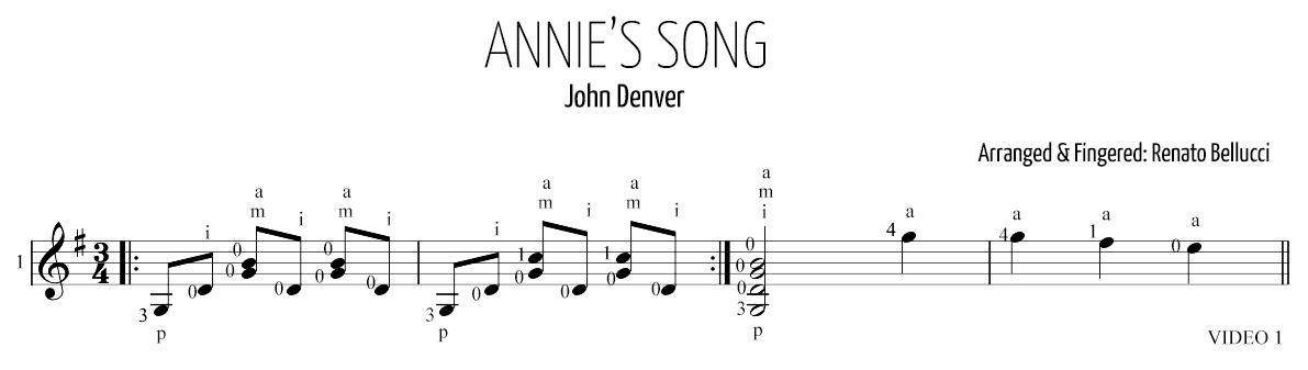 John Denver Annies Song Staff and Video 1