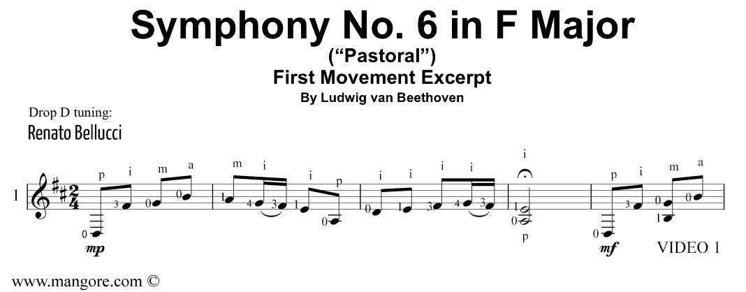 Ludwig Van Beethoven Symphony No6 Pastorale Staff and Video 1