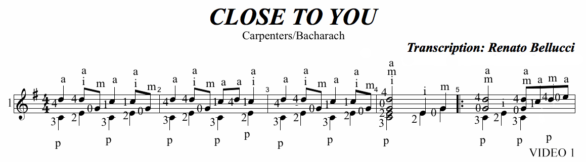 Carpenters Close to You Staff and Video 1