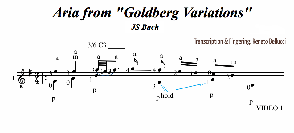 JS Bach Goldberg Variations Air Staff  Video 1